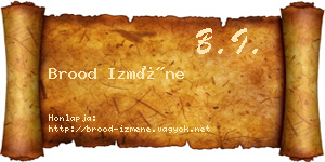 Brood Izméne névjegykártya